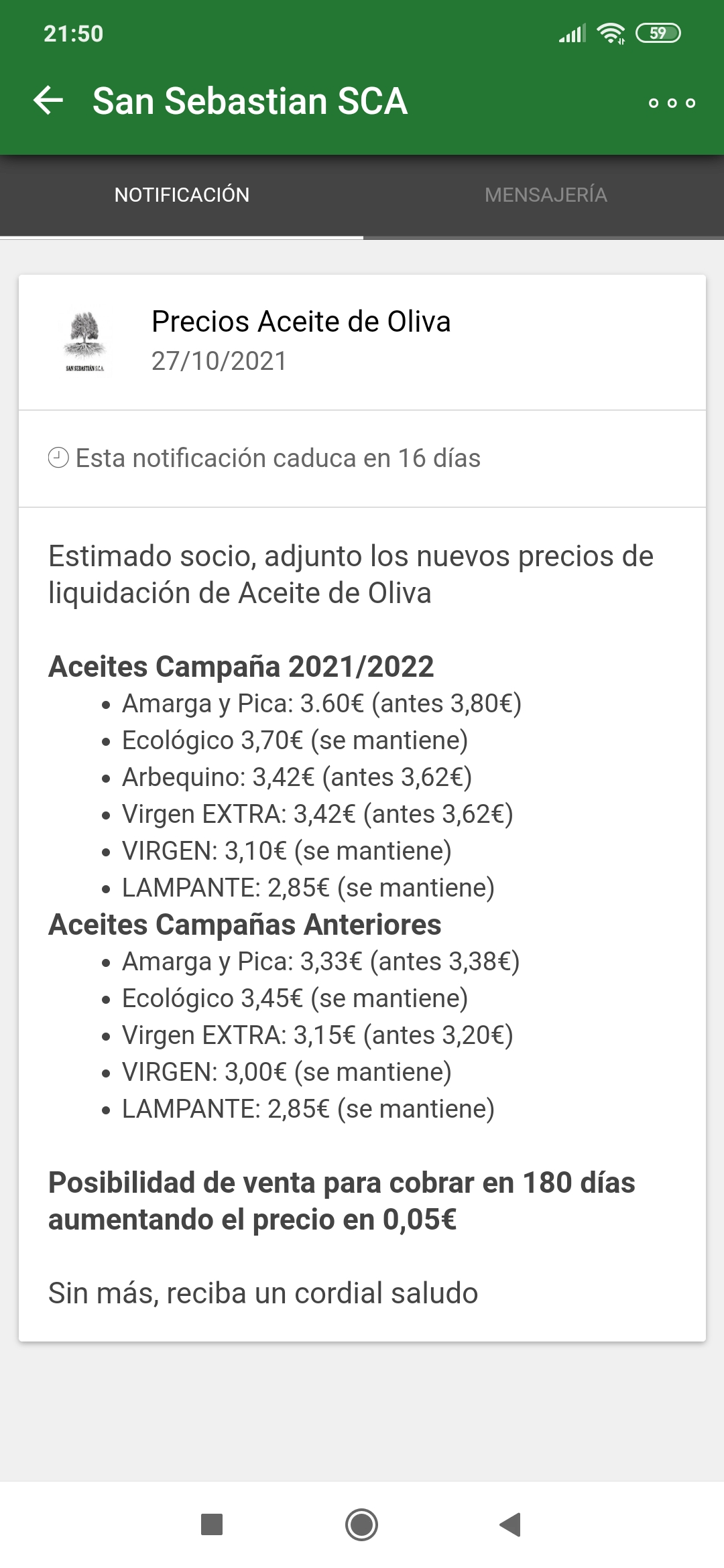 Aquí tienes el precio