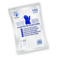 100 Guantes Desechables de Polietileno ALBA