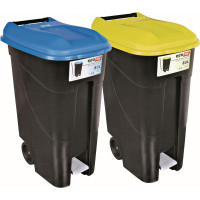 Cubo Basura - 80 L - Azul/negro - 40X58X79 Cm