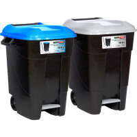 Cubo Basura con Pedal - 100 L - Gris/negro - 
