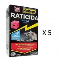 Raticida Muribrom Bloque 5X200G Veneno para R