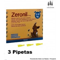 3 Pipetas Zeronil 67 Mg Perros 2-10 Kg Anti P