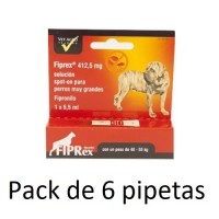 Pack 6 Pipetas Fiprex XL Spot-On Perros Gigan