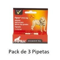 Pack 3 Pipetas Fiprex XL Spot-On Perros Gigan