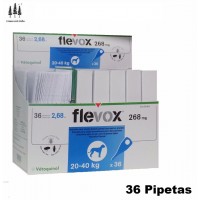 Caja 36 Pipetas Flevox 2,68 Ml Perros 20-40 K