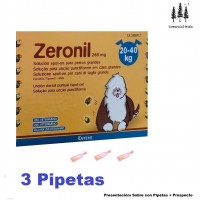 3 Pipetas Zeronil 268 Mg Perros 20-40 Kg Anti