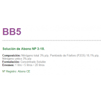 BB5 Solución de Abono NP 3-18. de Sipcam Iber